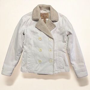 Aeropostale White Pea Coat with Classic Design